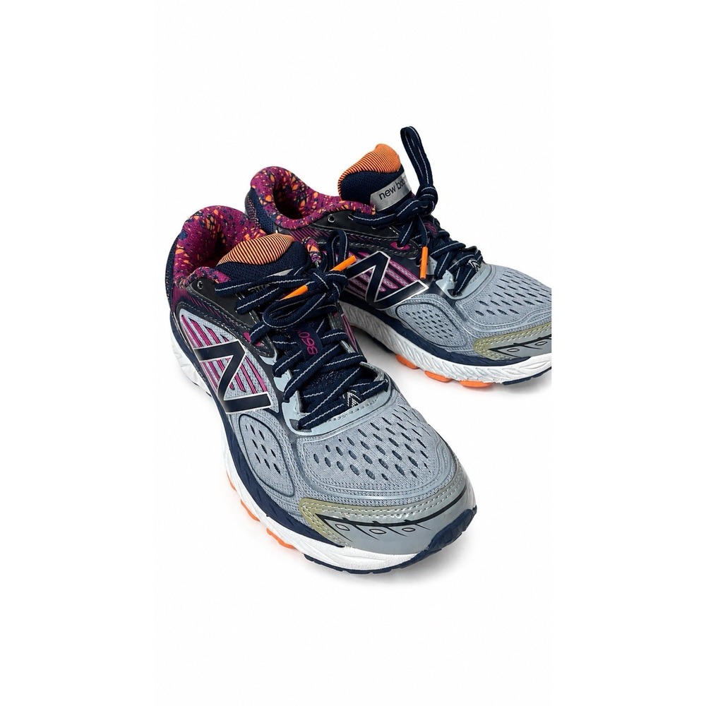 New Balance 860v7 Womens Running Shoes Gray Pink Orange‎ Size 6.5